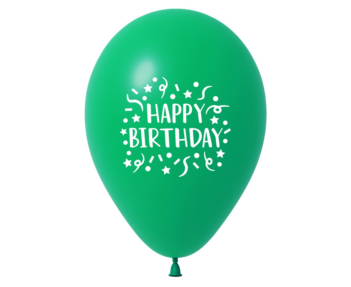 Balony Happy Birthday z konfetti, 12" , 5 szt.